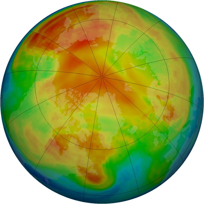Arctic ozone map for 09 February 2004